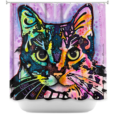 Rideau de douche simple pour chat maya