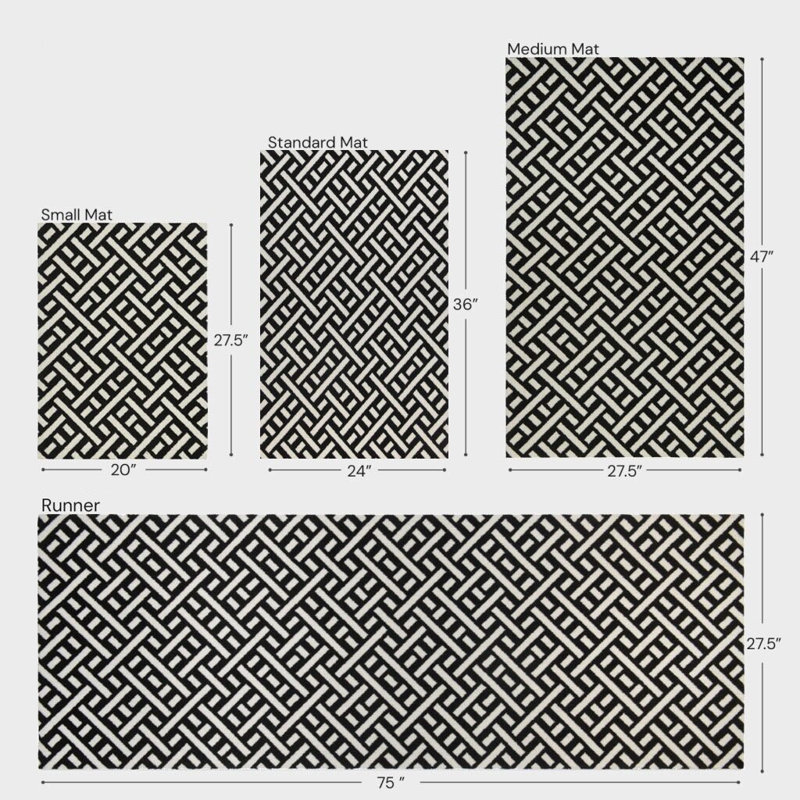 Tapis de sol Trellis, L 28 po x L 47 po, Blacks Blanc