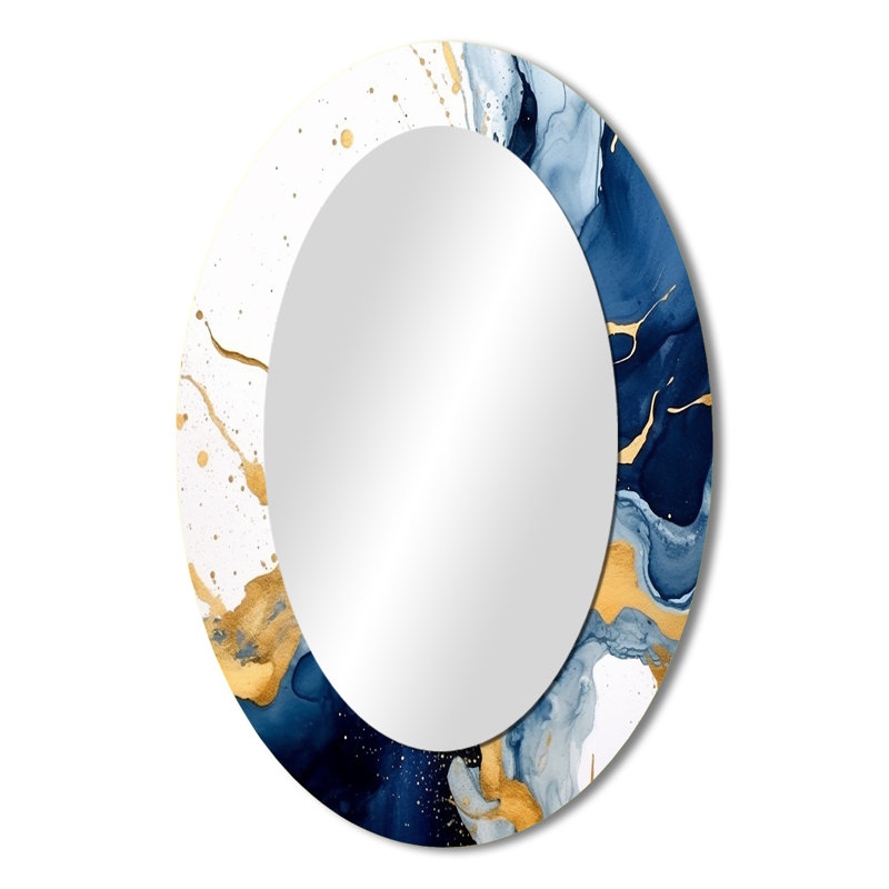 Montelimar - Miroir abstrait en métal, 36 po x 24 po