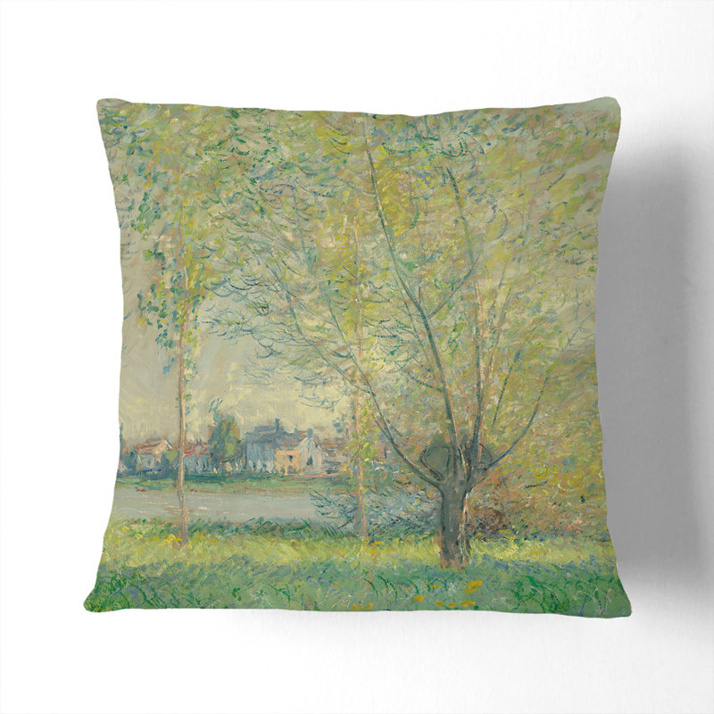 The Willows Scatter Cushion with Filling, 55cm H x 55cm W x 20cm D, Black