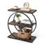 Table de bout étroite de 23,6 po avec tablettes ouvertes à 3 niveaux - Table d'appoint industrielle mince avec structure en métal - Table de chevet rustique brune pour le salon et la chambre à coucher