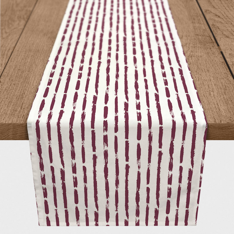 Conswella Rectangle Striped Polyester Table Runner, Purple, 16" D x 90" L