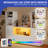  4-Tier U-Shaped Castle Bookcase With LED Lights & Cabinet, White Cube Storage Organizer With Adjustable Shelves