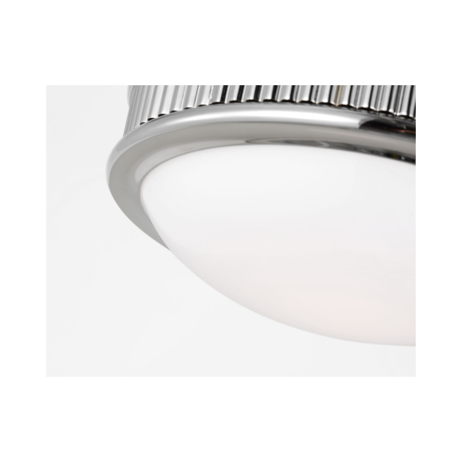Rigsby Flush Mount, Polished Nickel, 3" H x 8" W x 8" D
