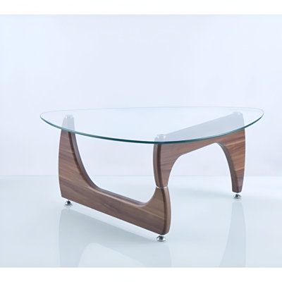Muskoka Glass Coffee Table 43 walnut base
