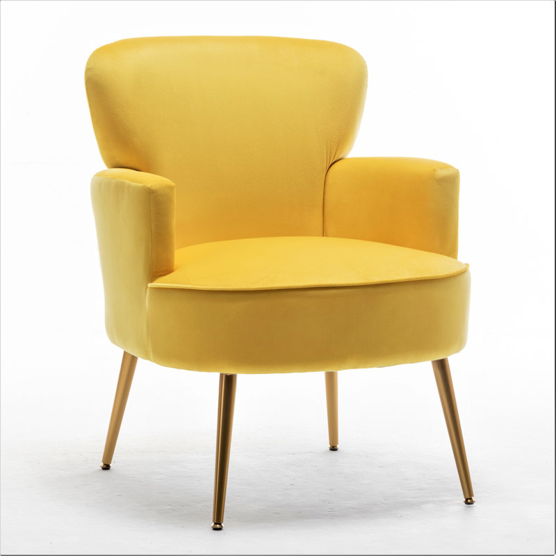 Ramisa Velvet Armchair, Yellow Velvet