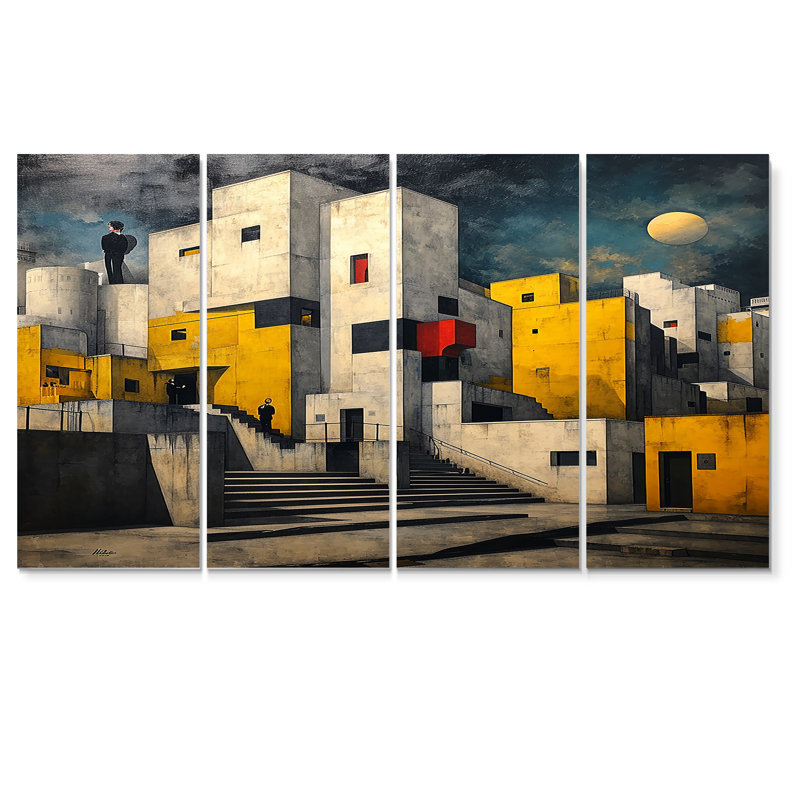 Ensemble de décorations murales Cramblitt - City Buildings, 4 pièces, 28" H x 48" W