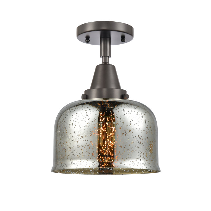 Plafonnier encastré en verre Amede, Bronze huilé, H 12,5 po x l 5 po x P 5 po, Transparent