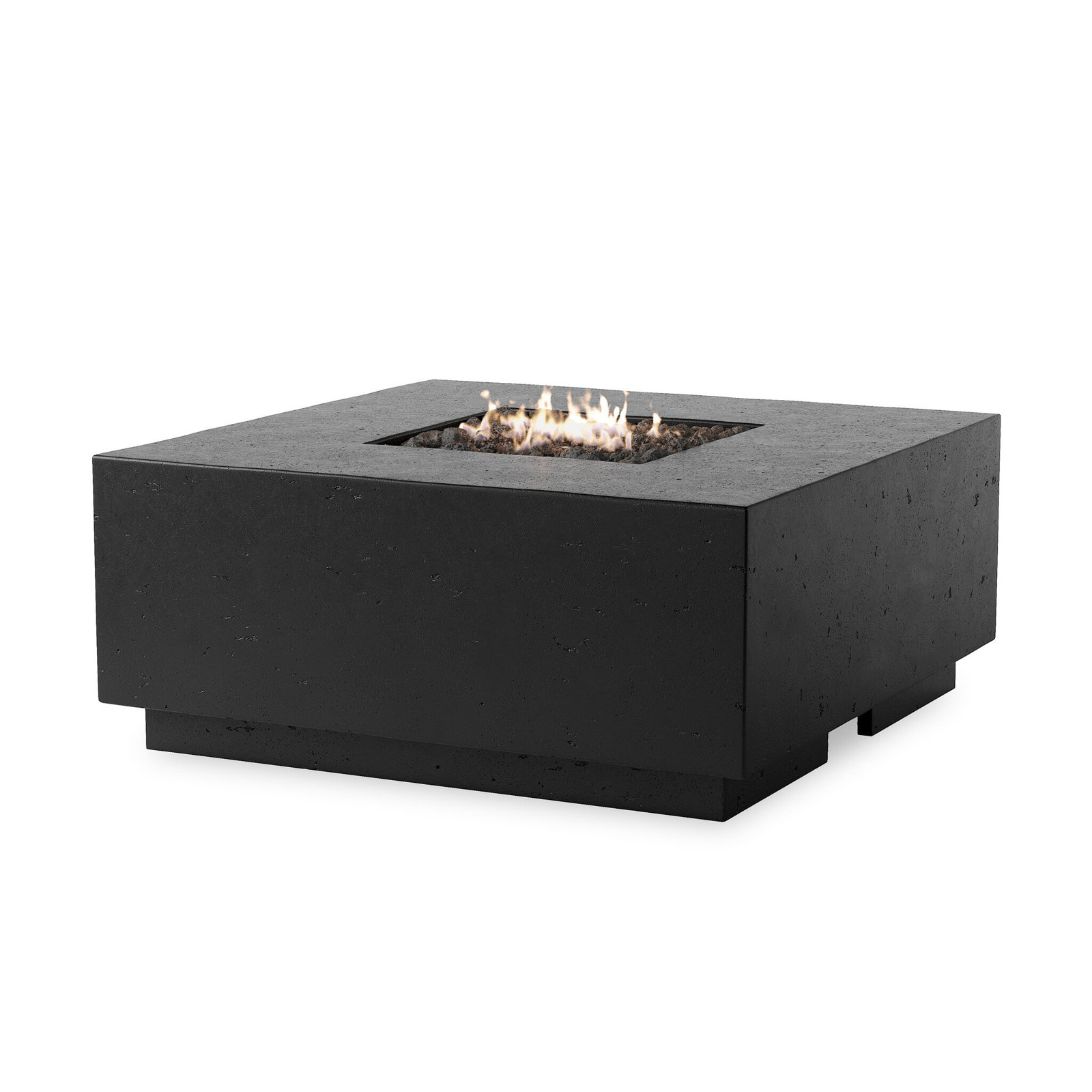 Ella Concrete Outdoor Fire Table, Textured Ebony