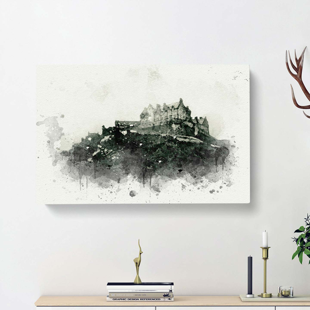 Edinburgh Castle in Scotland in Abstract - Wrapped Canvas