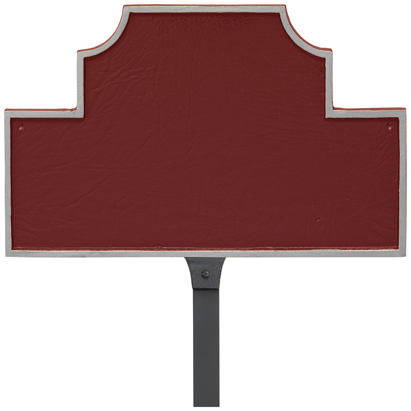 Enseigne d’adresse pour pelouse sur 1 ligne beckford, Rouge brique / argent, Oui