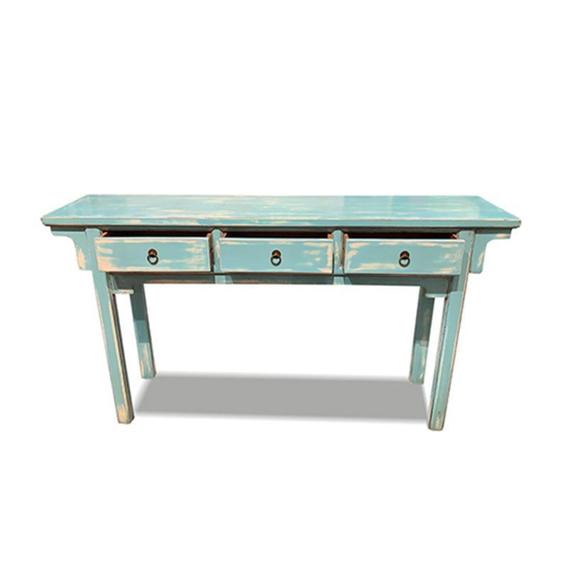 3 Drawers Console Table-Cyan