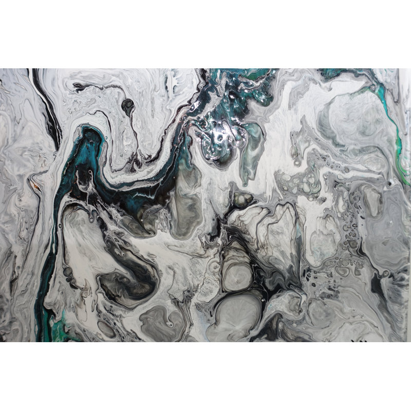 'Malachite Flows' - Painting Print on Wood