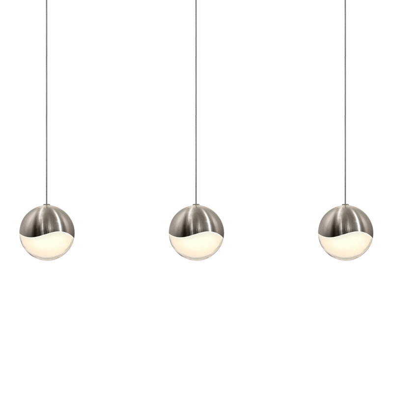Grapes® 3 - Light LED Pendant, 3.75" H x 37.75" W x 3.75" D, Satin Nickel