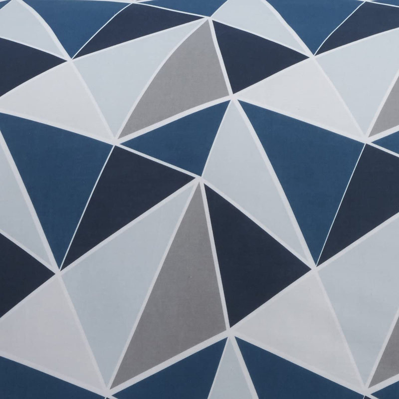 Hollye Polyester Geometric Shapes Duvet Cover Set with Pillowcases Included, Double - 2 Standard Pillowcases, Navy