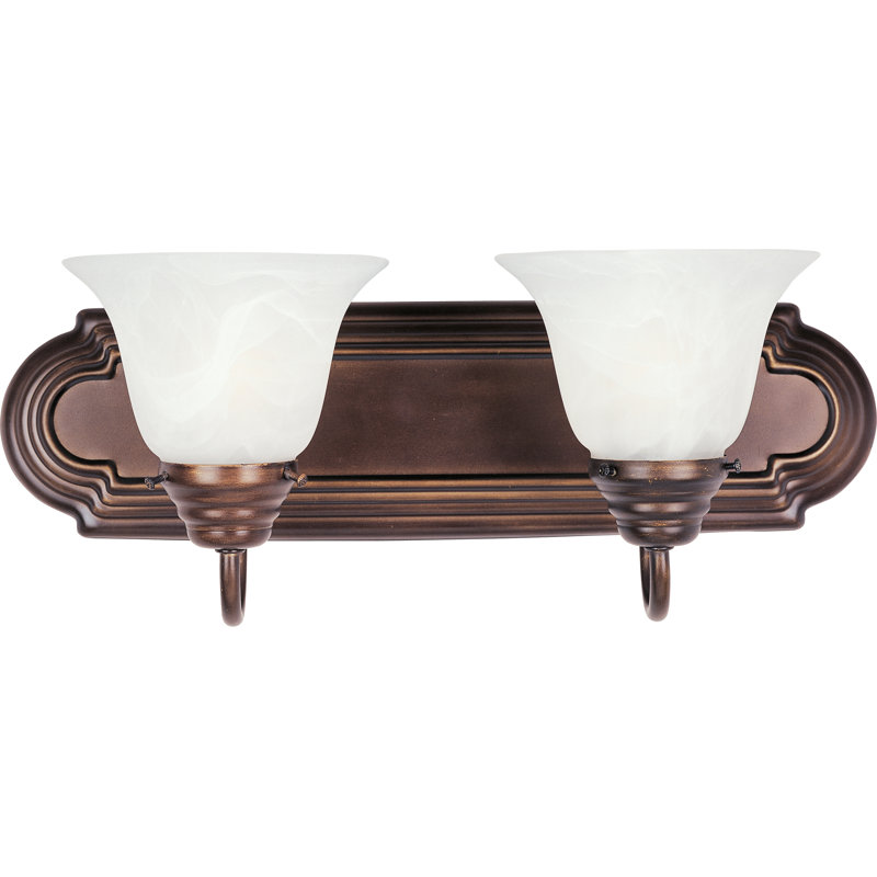 Éclairage pour salle de bain 2 lumières Carder, Marbre / nickel satiné, Marbre