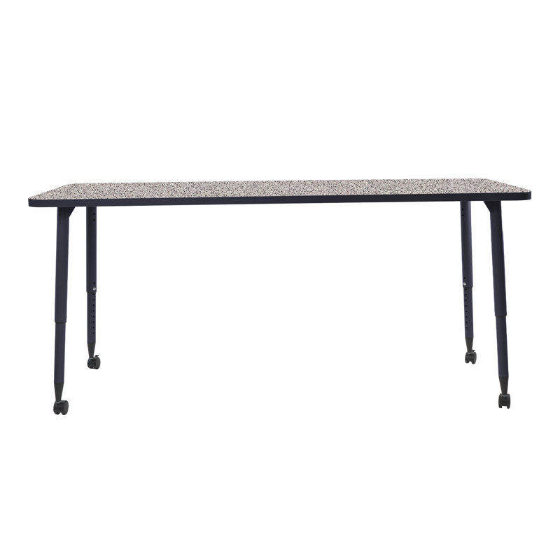 Table d'activité rectangulaire 24 x 48 avec pieds fuselés réglables Adapte, 30 po x 72 po, Bleu marine/gris