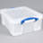 Really Useful Box Plastic Storage Container w/Snap Lid & Clip Lock Handles-804083312