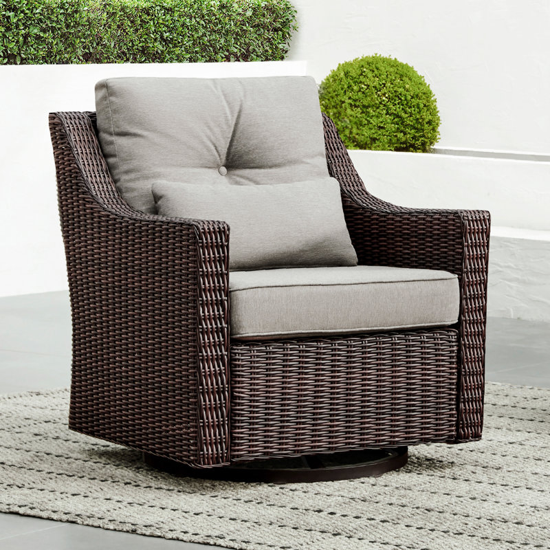 Ensemble de conversation d'extérieur pour 5 personnes avec table basse et coussins Keaisha, Gris brunâtre, Brown
