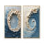 Ensemble de 2 pièces de vortex blanc océanique accentué de bleu I - Spirales abstraites-264574384-264574408-264574410