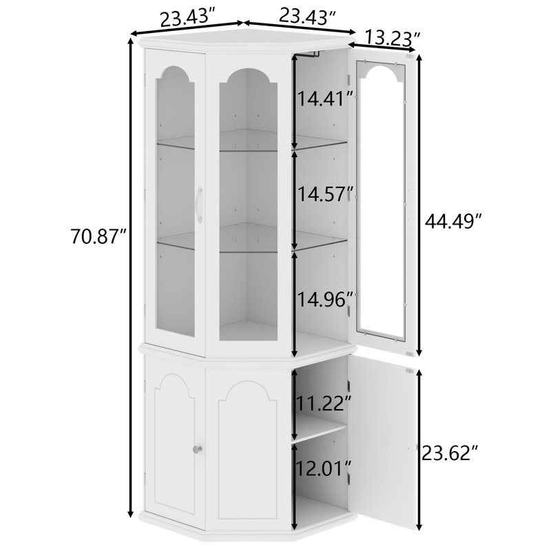 Armoire de coin Ruzmir, Blanc
