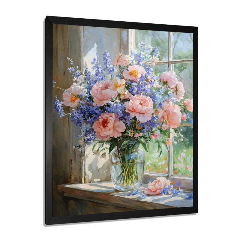 Hendry - décoration murale florale, Noir, H 20 po x l 12 po, Reproduction encadrée d'une seule photo