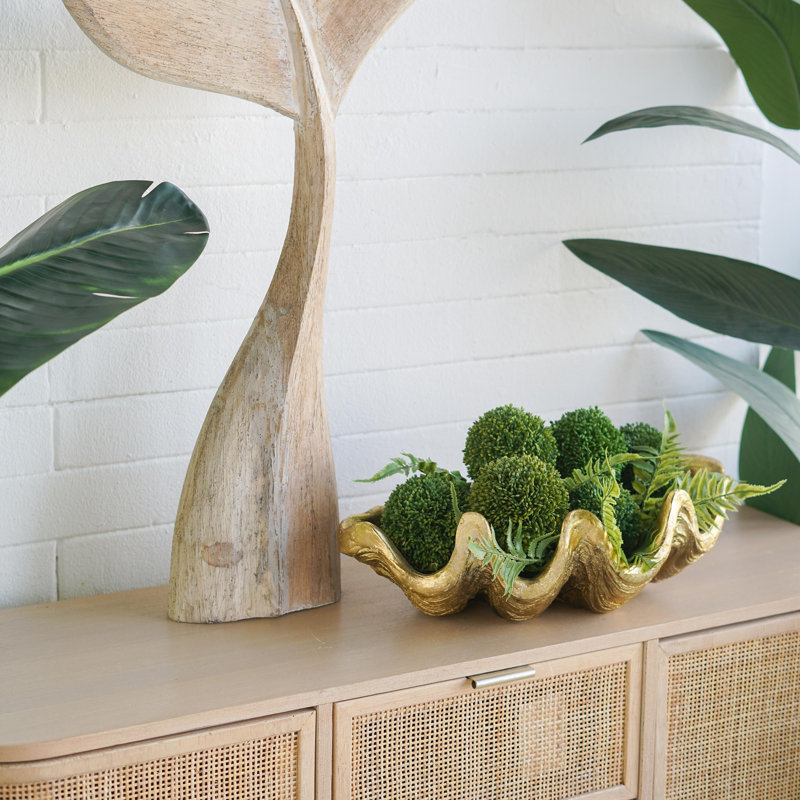 Bol décoratif doré de 50 cm (19,7 po) avec motif texturé organique