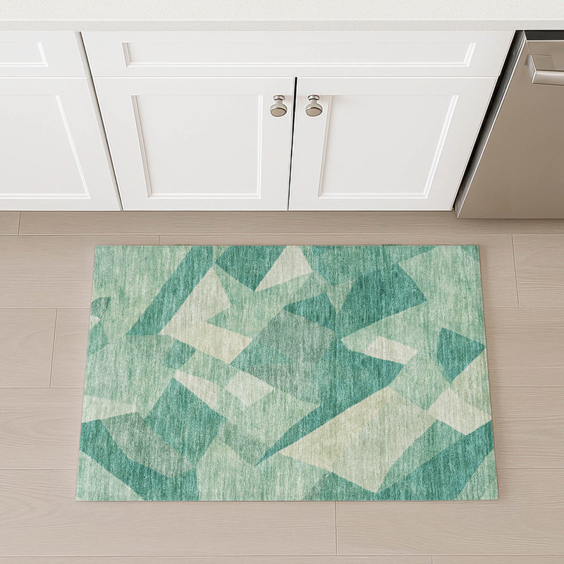 Machine Washable Indoor/Outdoor Kesler ACN2374 Abstract Rug, Rectangle 1'8" x 2'6"
