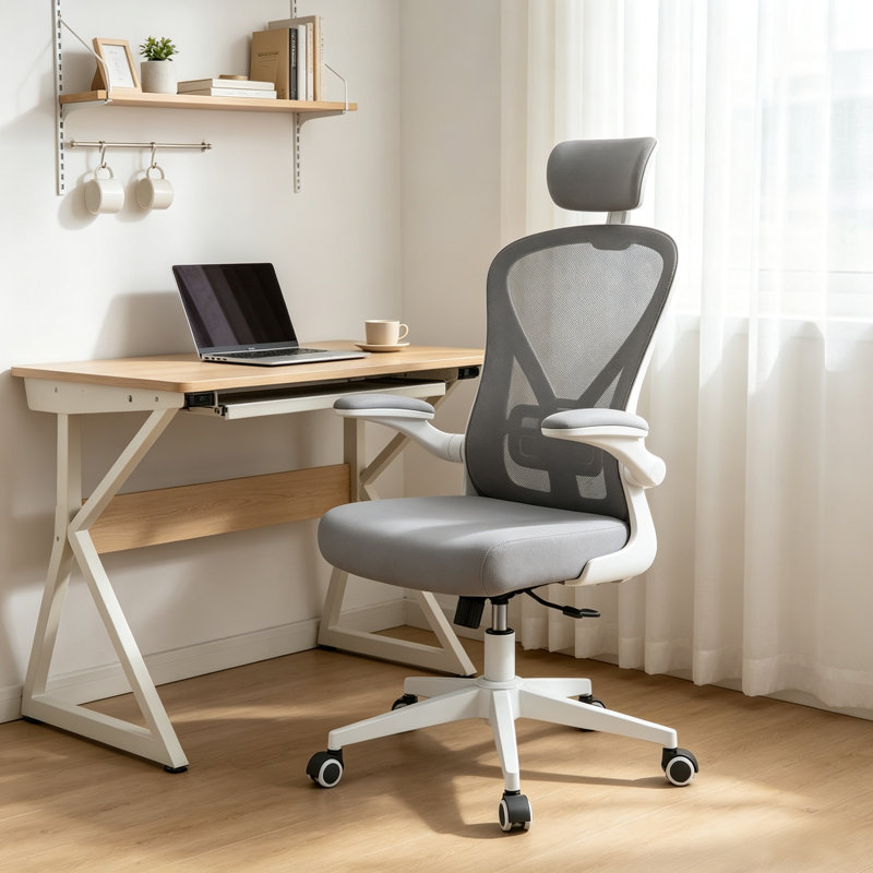 Task Chair, White/Gray