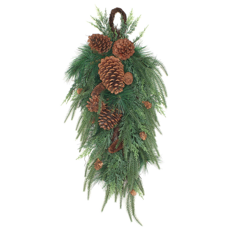32" Mixed Pine Christmas Teardrop