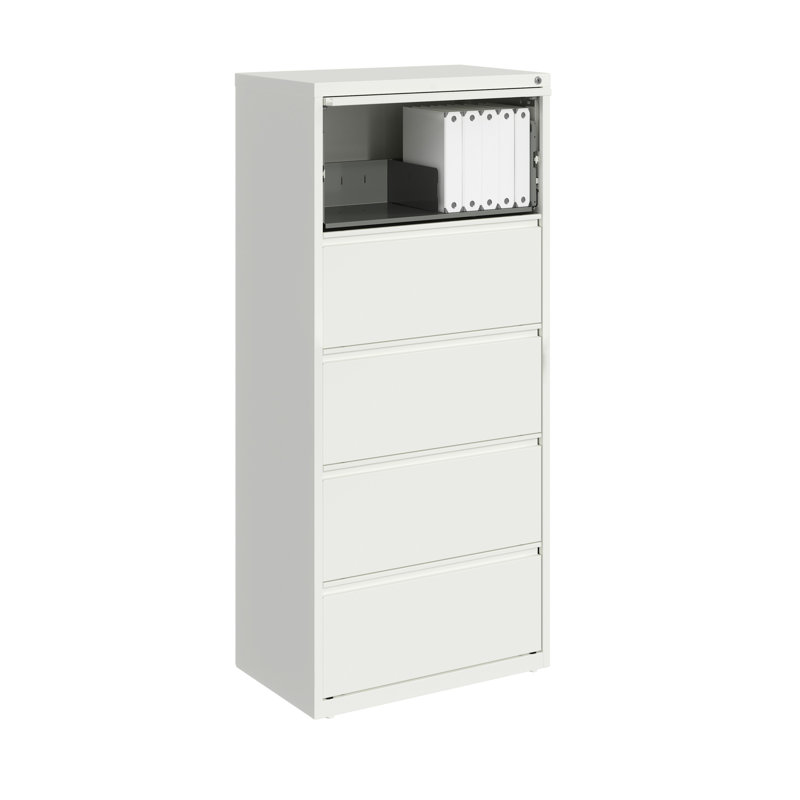 30'' Wide 5 -Drawer Steel File Cabinet, White