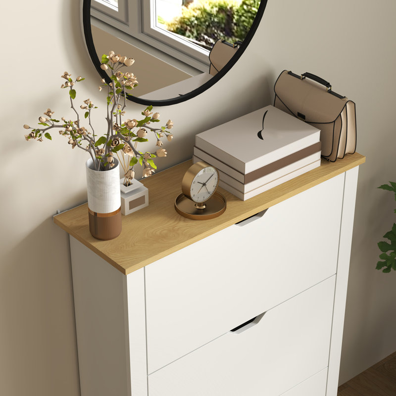 9-18 Pair Shoe Storage Cabinet, High Gloss White