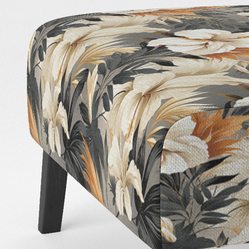 Fauteuil de chambre rembourré C, Motif d'un mirage tropical neutre I