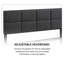 Lit plateforme capitonné avec tête de lit ajustable Grid, structure de lit tapissier en lin, aucun sommier requis, gris anthracite, lit double-1862094800