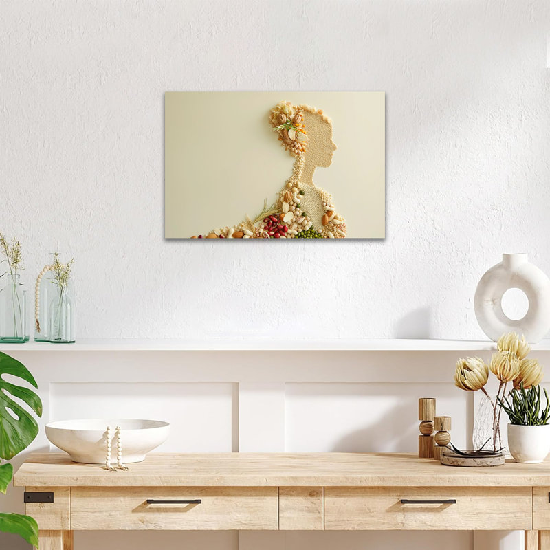 Grande Adriany, silhouette féminine, portrait alimentaire, décoration murale, cuisine, œuvre d'art moderne, impressions sur toile de salle à manger pour photos de cuisine, art mural pour la décoration de la maison: 12 x 16 - 36 x 48 pouces, 32 x 48 pouces