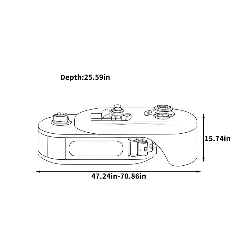 Table basse extensible avec rangement dissimulé, Brun