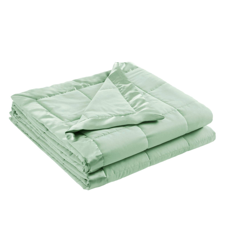 Twin Green Down Alternative Blanket with Satin Trim