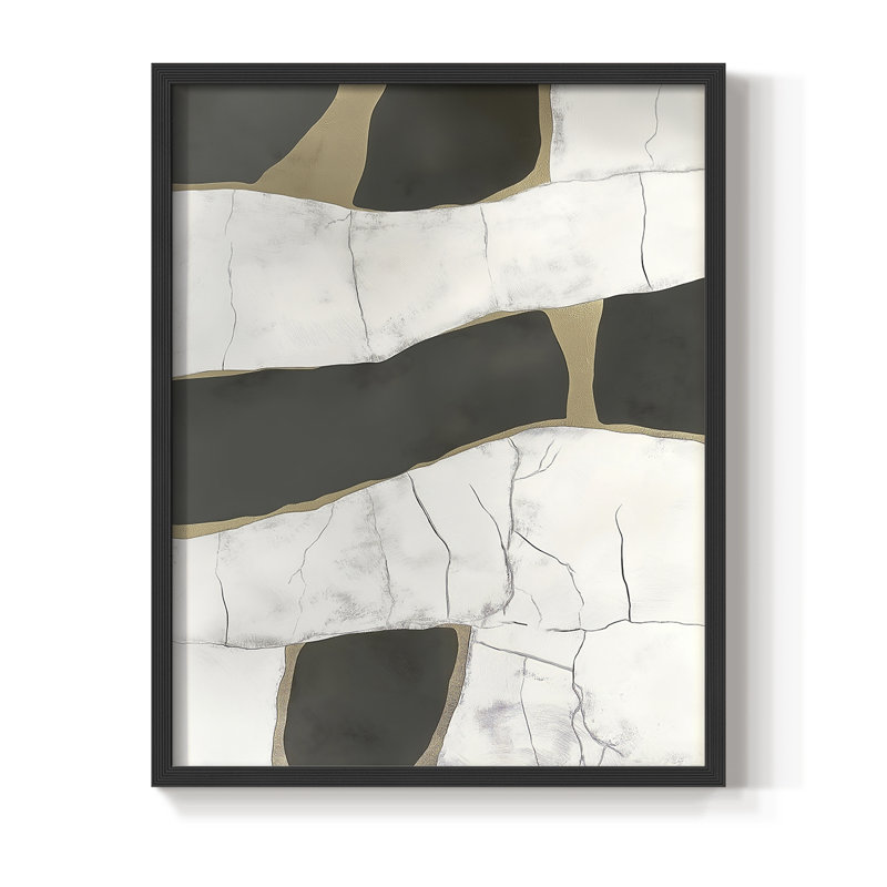 "Abstract", reproduction encadrée prête à être suspendue, H 10 po x l 8 po, Noir