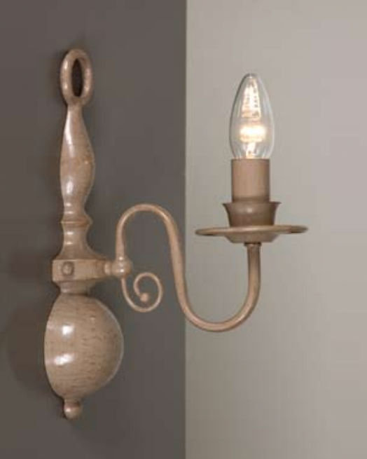 Aubervilliers Candle Wall Light, Pale Taupe