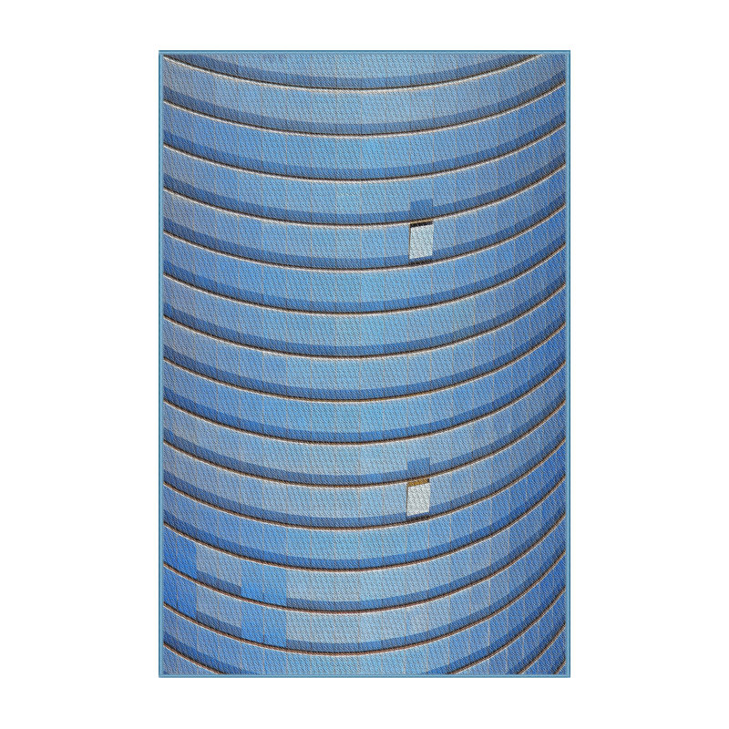 Tapis de zone bleue à motifs, Rectangle 5 pi x 7 pi