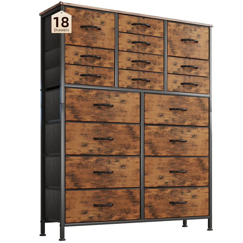 96cm W 18 - Drawer Chest of Drawers, Brown
