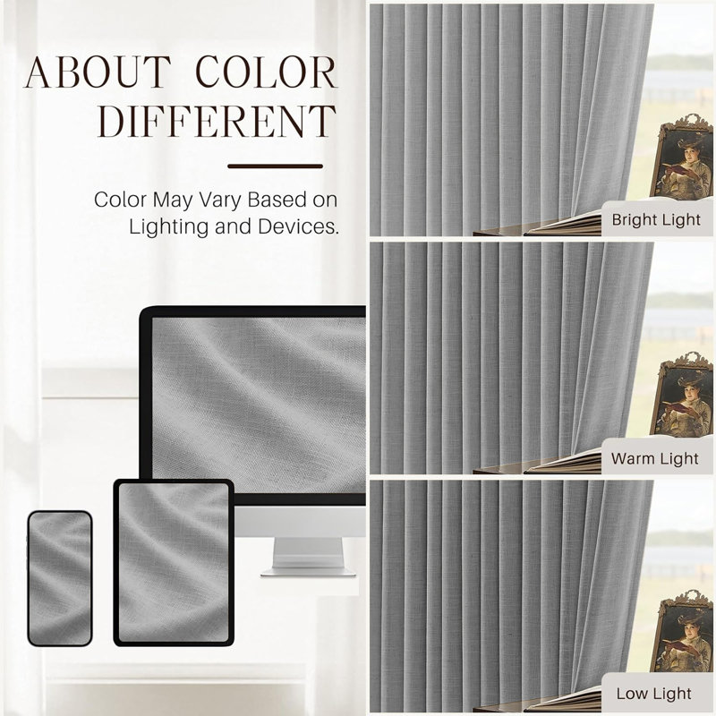 100% Polyester Blackout Pencil Pleat Room Darkening Curtains, Light Grey, 168cm Width x 137cm Drop