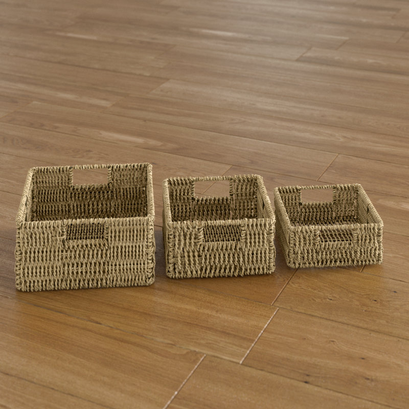 JVL Seagrass Wicker Decorative Basket
