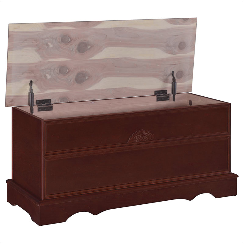 Warm Brown Rectangular Cedar Chest, Brown