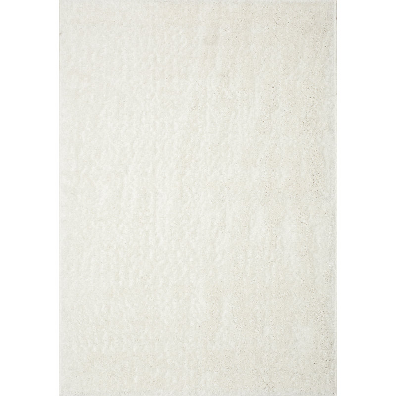 Tapis crème à poils longs Jayceonna, Rectangulaire 6 pi 7 po x 9 pi 10 po