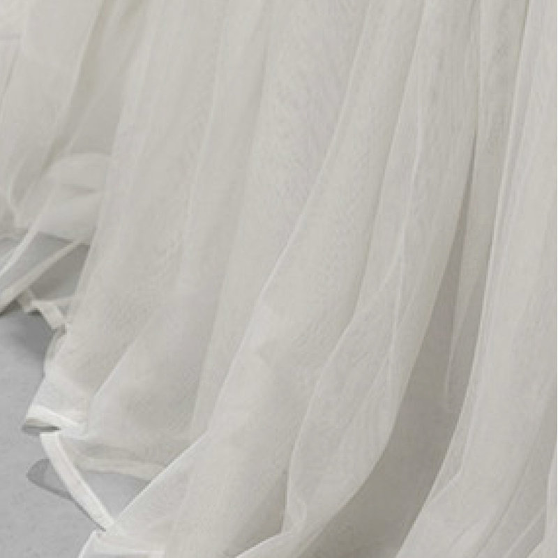 Off-White Polyester King Split Corner Bed Skirt