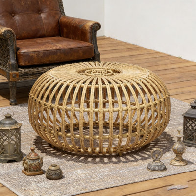 Table basse en faux rotin