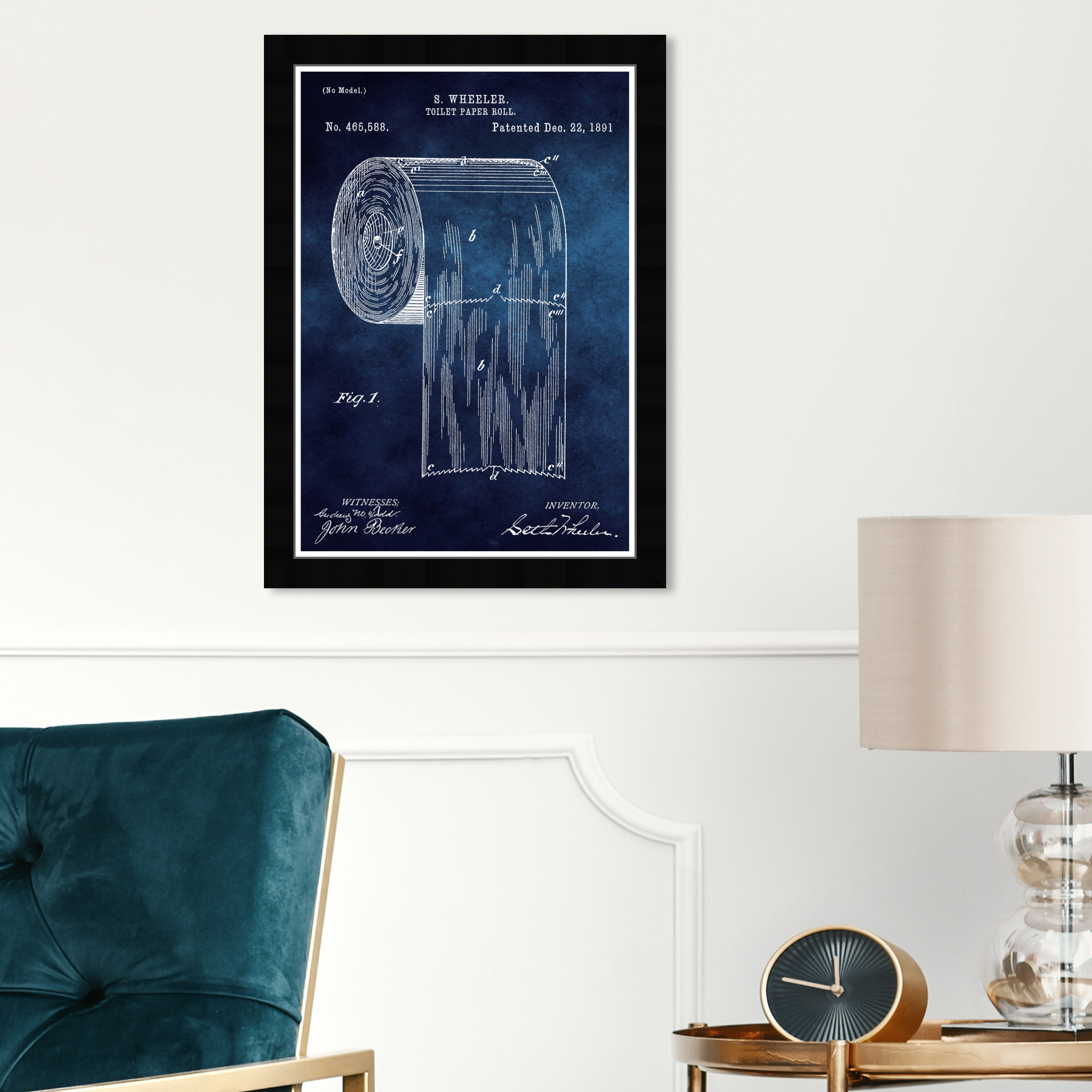 17 Stories Toilet Paper Roll 1891 Blue Chalkboard - Picture Frame ...