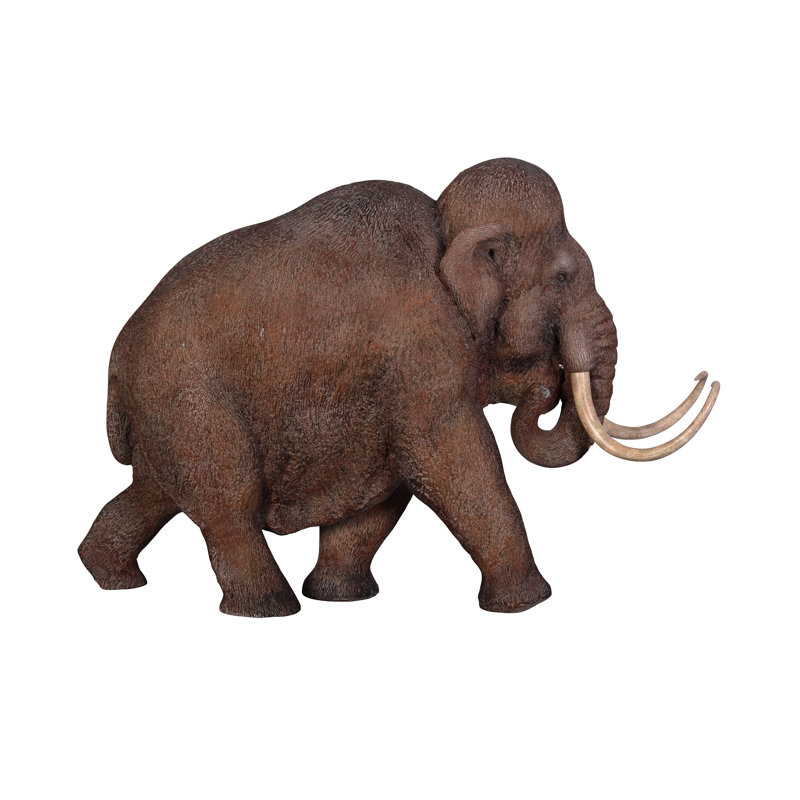 Large Brown Resin Woolly Mammoth Ice Age Statue
