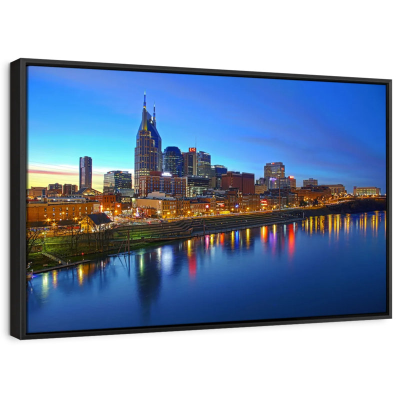 «Nashville City Skyline», reproduction sur toile, H 27 po x l 40 po